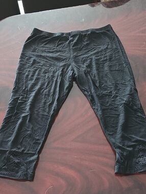 3 For $40 Women’s Black Capris Pants with Lace Trim